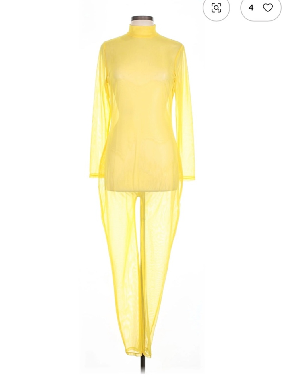 ForPlay Yellow Mesh Jumpsuit, 1X